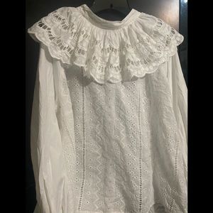 Briggerton vibe white mock neck cut out details